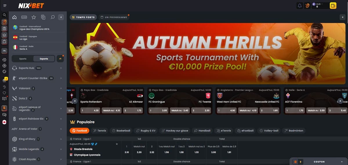 Paris sportifs Nixbet Casino