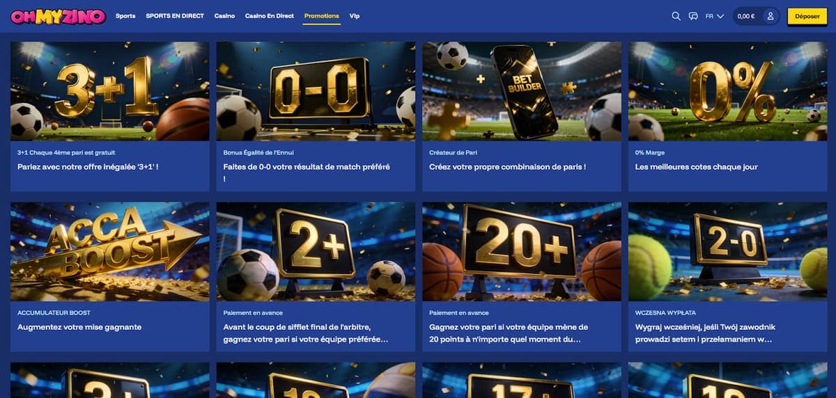 Bonus hebdos sport OhMyZino Casino