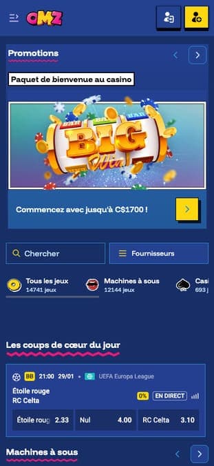 OhMyZino Casino Application