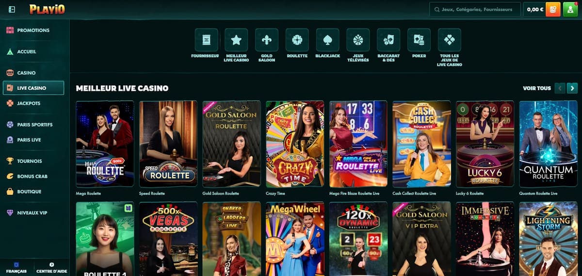 Live casino Playio