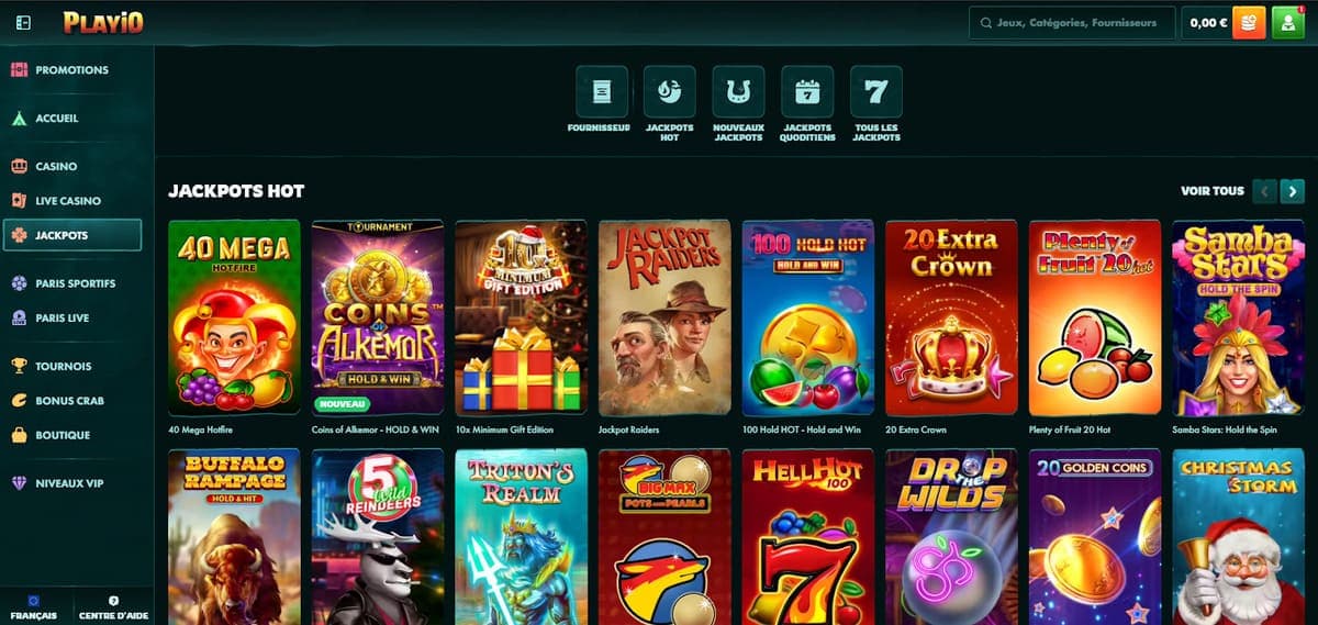 Slots jackpots Playio