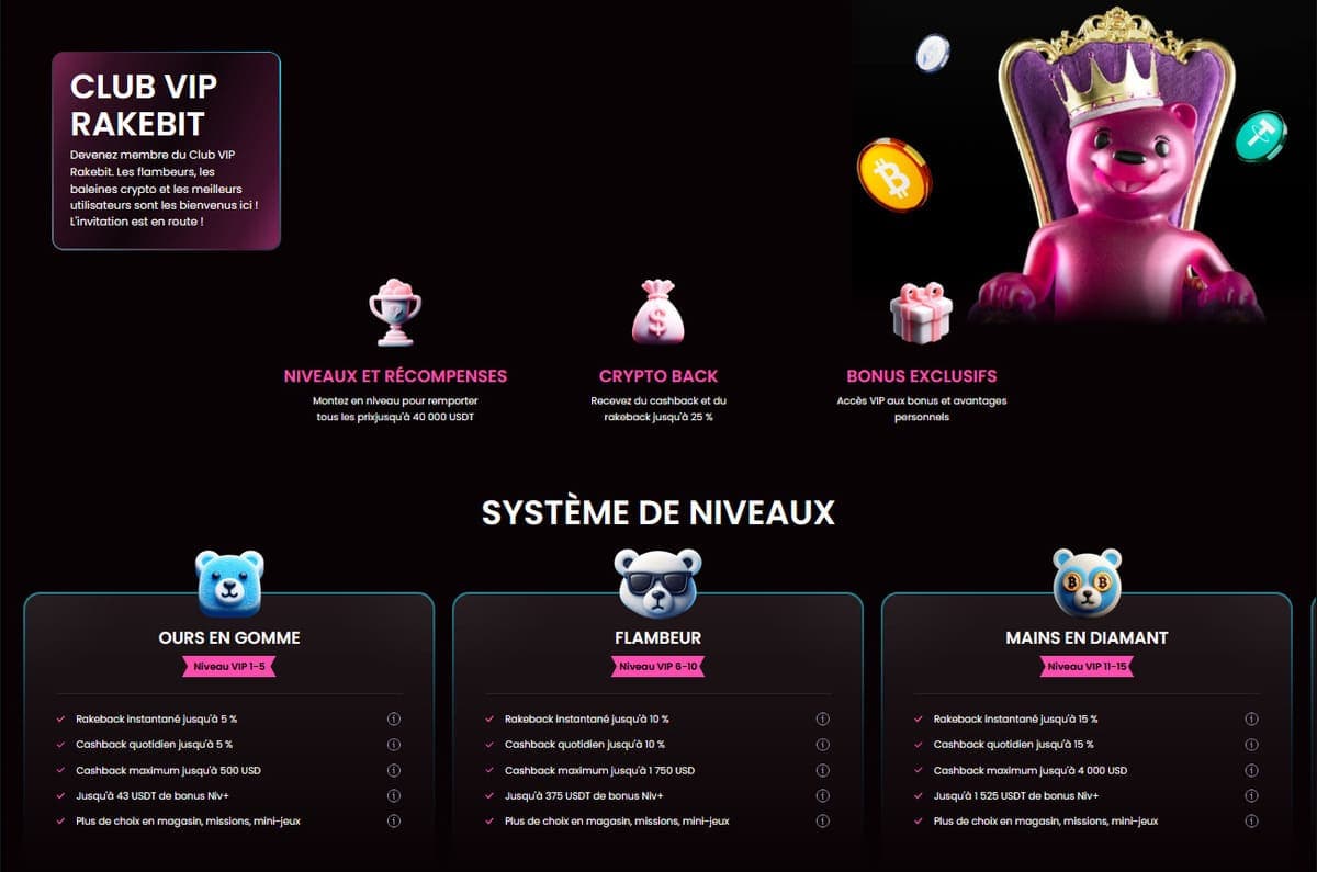 Programme VIP Rakebit Casino