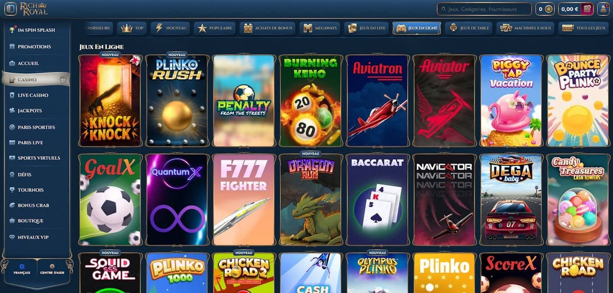 Jeux en ligne RichRoyal Casino