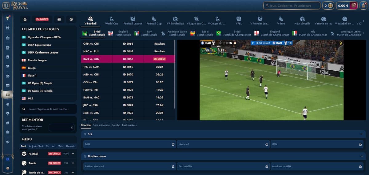 Sports virtuels RichRoyal Casino