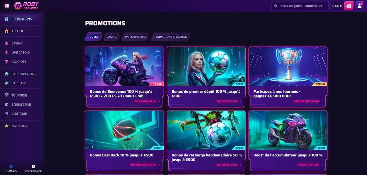 Promotions Roby Casino