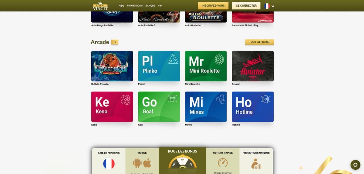 Arcade Royal Vincit Casino