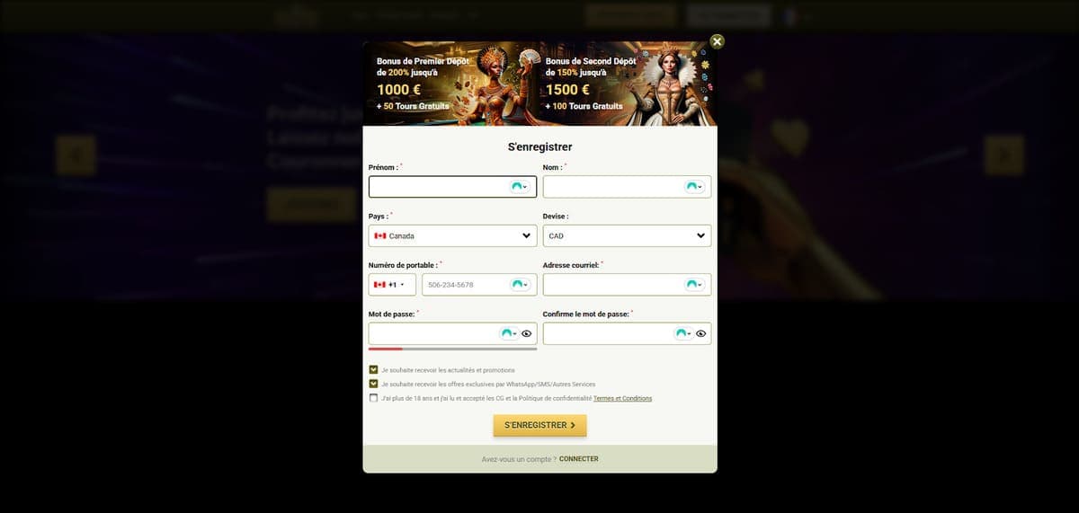 Inscription Royal Vincit Casino