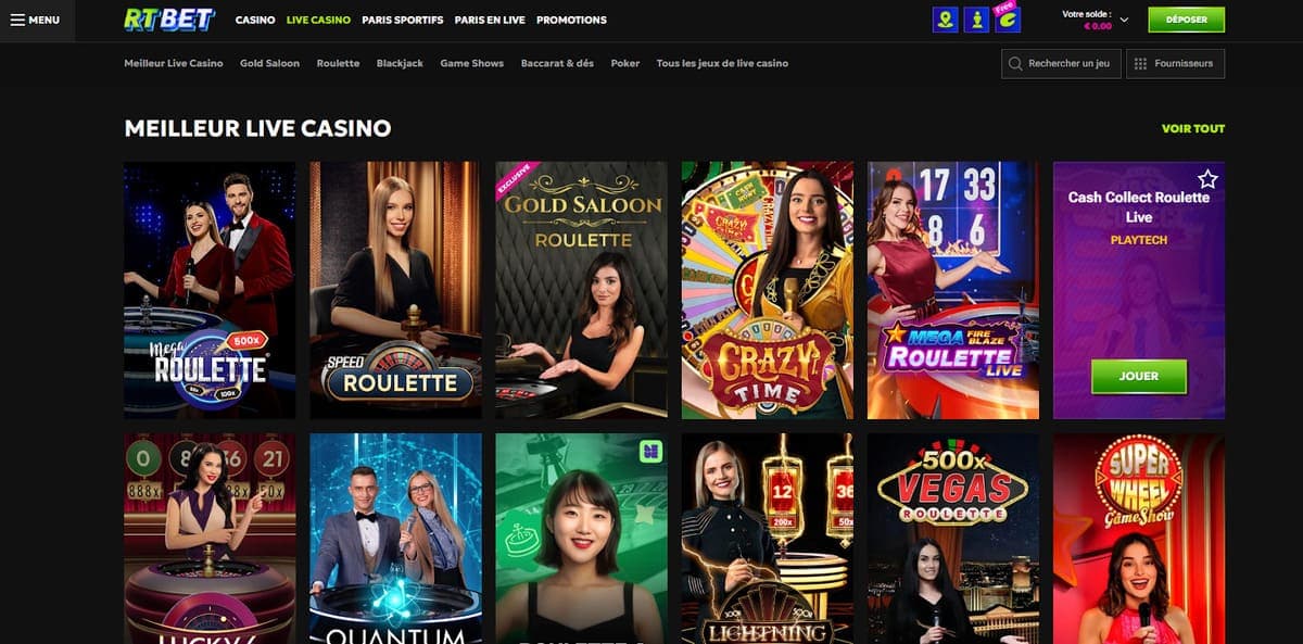 Live casino RTBet