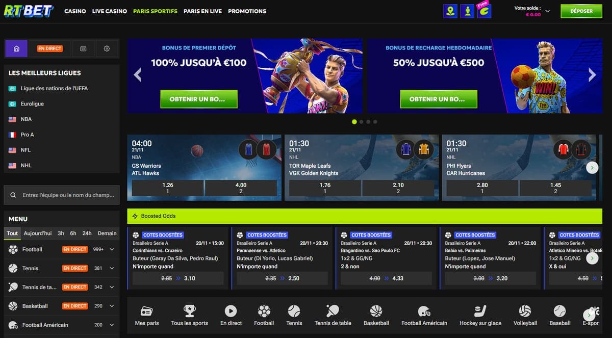 Pari sportif RTBet