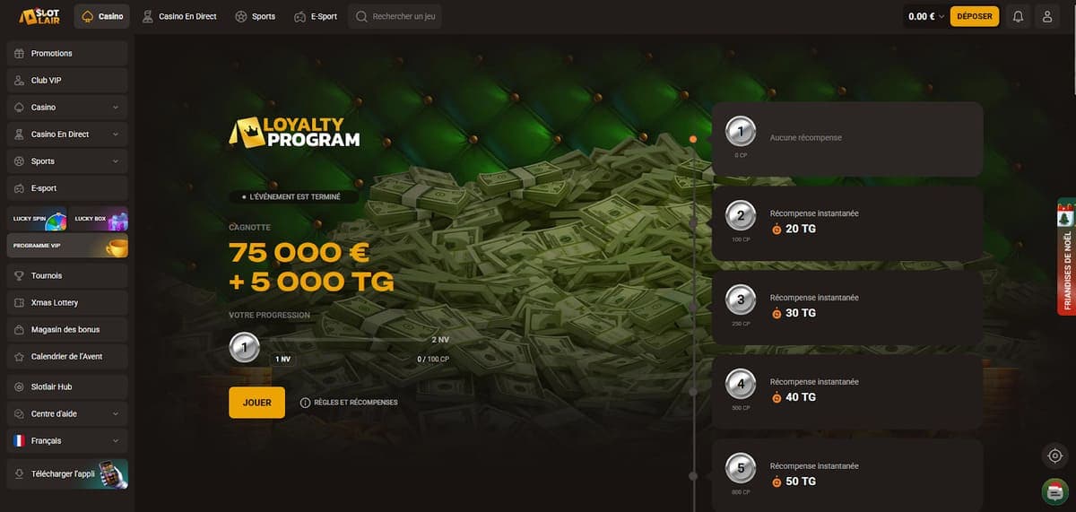 Programme VIP SlotLair Casino