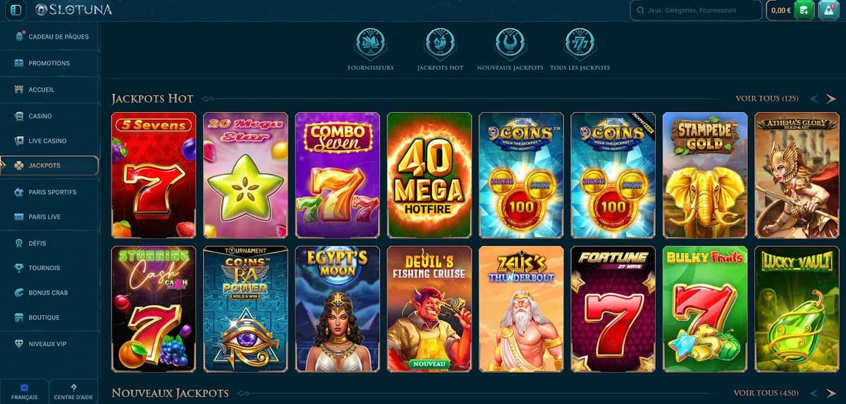 Jackpots hot Slotuna Casino
