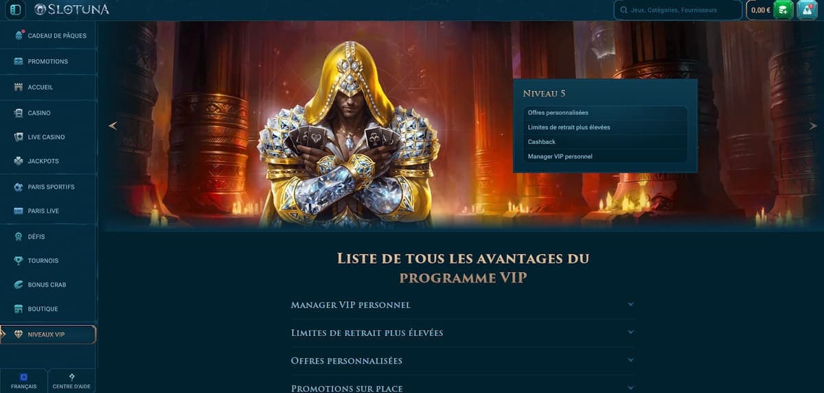 Programme VIP Slotuna Casino