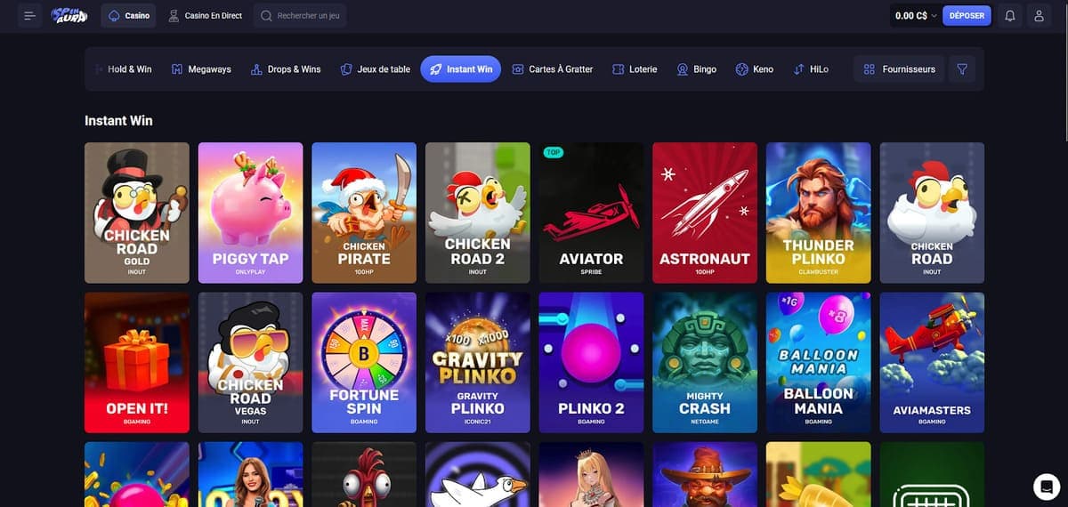 Instant Win Spin Aura Casino