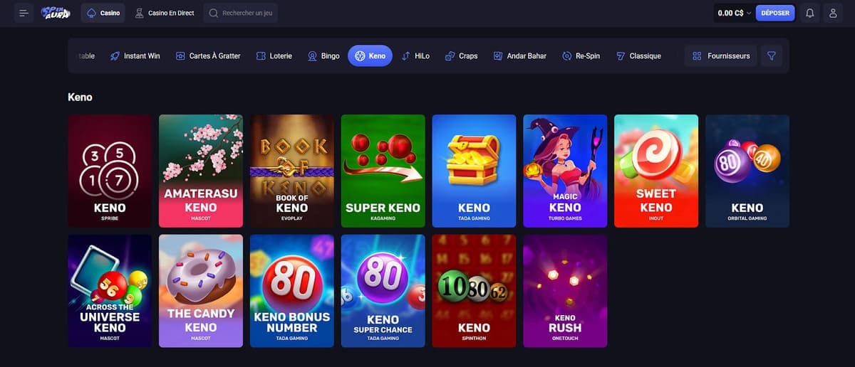 Loterie Spin Aura Casino