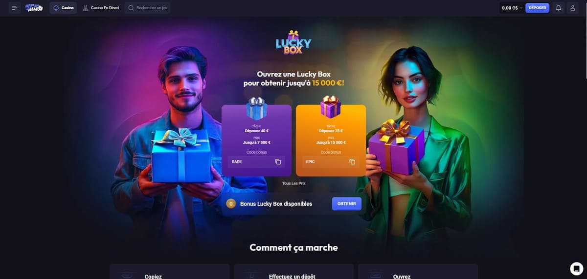 Lucky box Spin Aura Casino