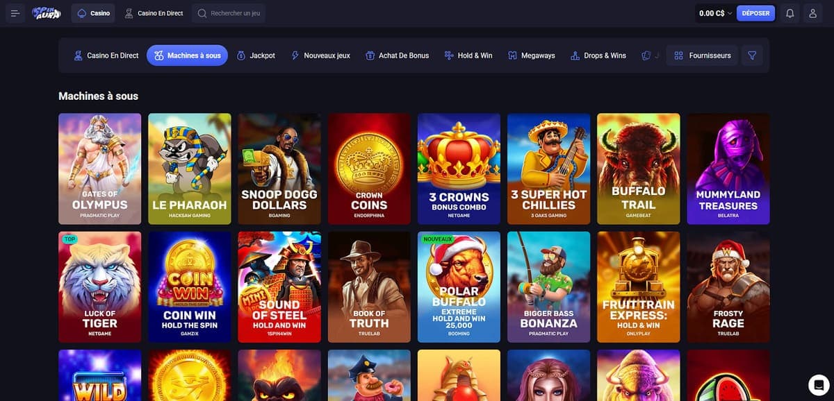 Machines à sous Spin Aura Casino