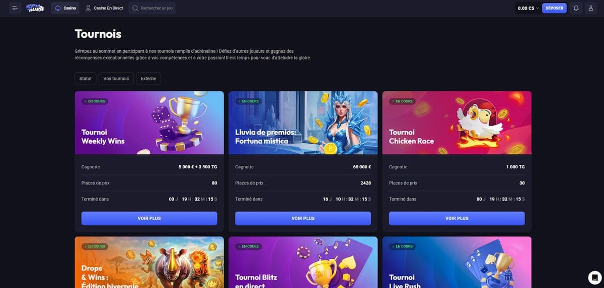 Tournois Spin Aura Casino