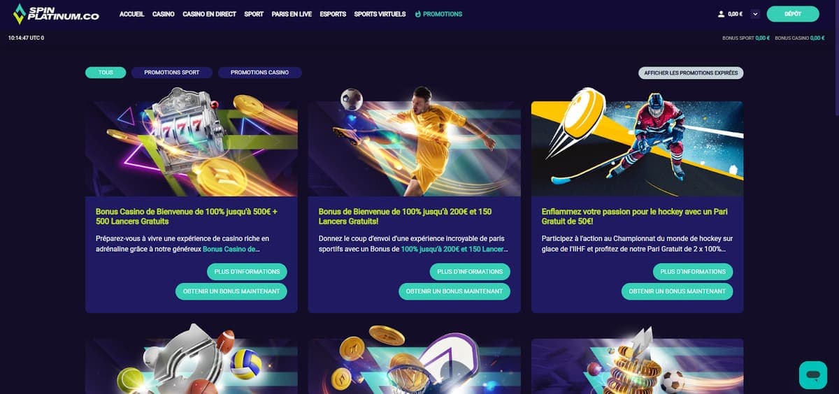 Promotions Spin Platinum Casino