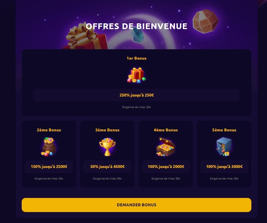 Bonus de bienvenue Spin Time casino