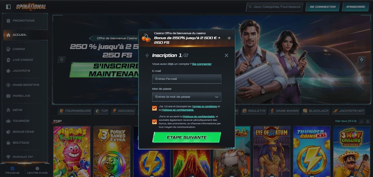 Inscription Spinational Casino