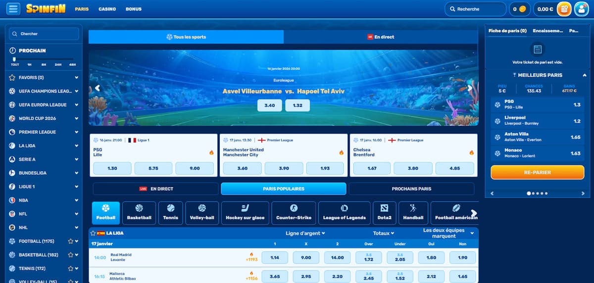 Paris sortifs Spin Aura Casino