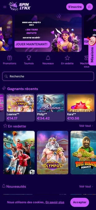 SpinLynx Casino Application