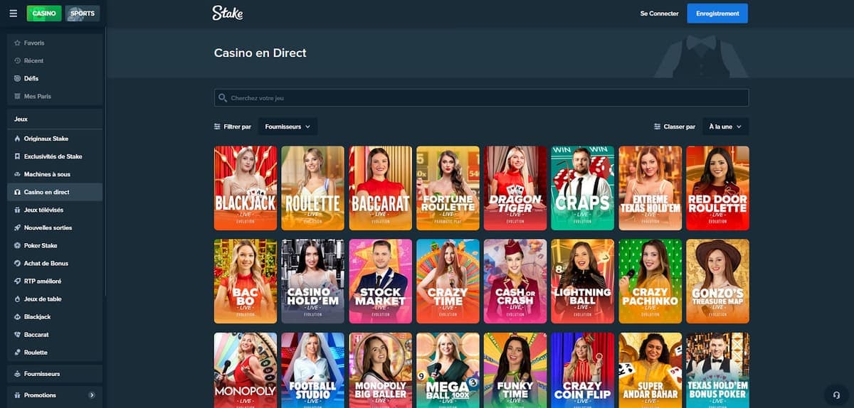 Casino en direct Stake Casino