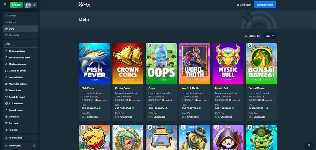 Défis Stake Casino