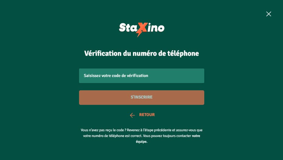 Vérification téléphone StaXino