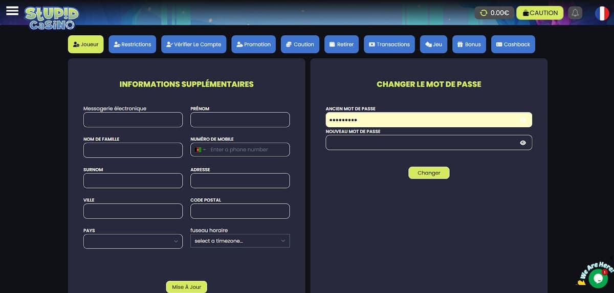 Paiements Stupid Casino