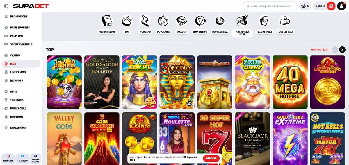 Jeux Supabet Casino