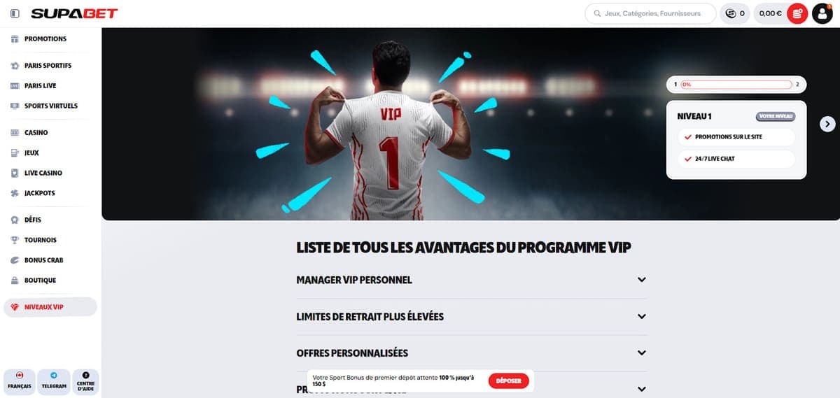 Programme VIP Supabet Casino