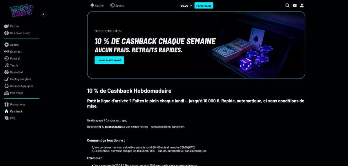 Cashback Turbo Wins Casino