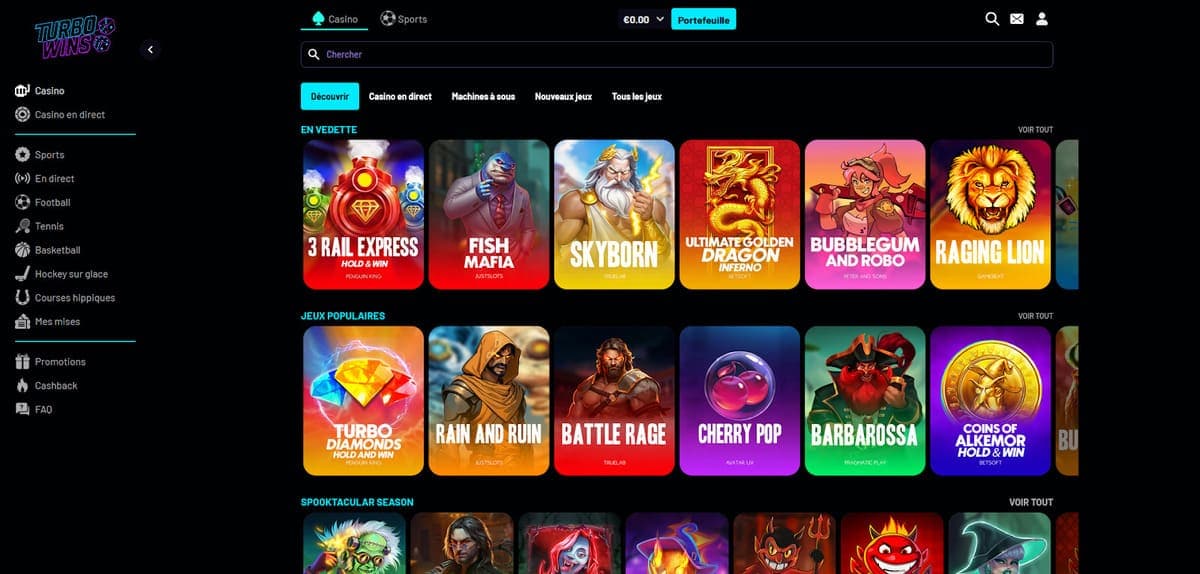 Machines à sous Turbo Wins Casino