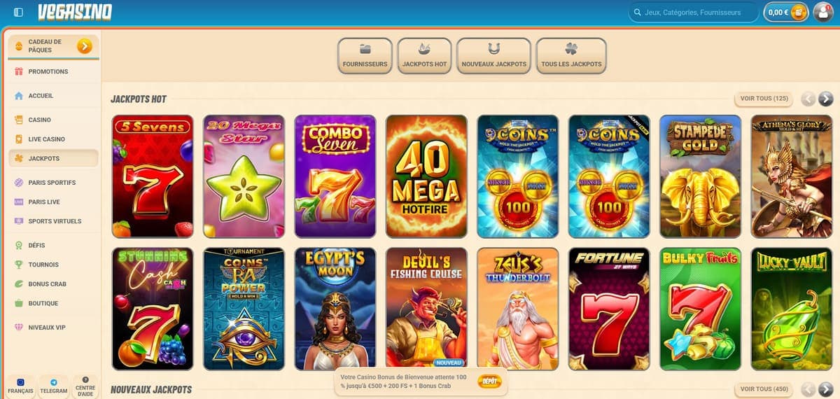 Jackpots Vegasino Casino