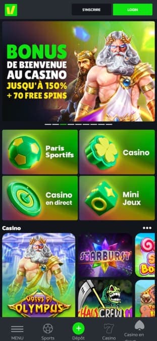 Velobet Casino application