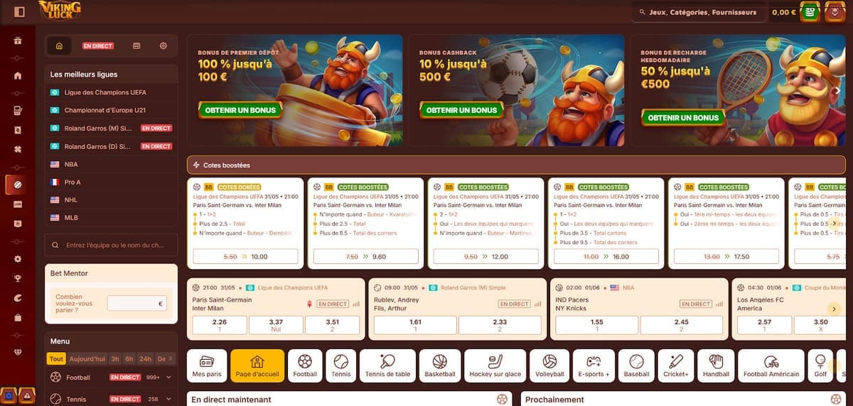 Paris sportifs Viking Luck Casino