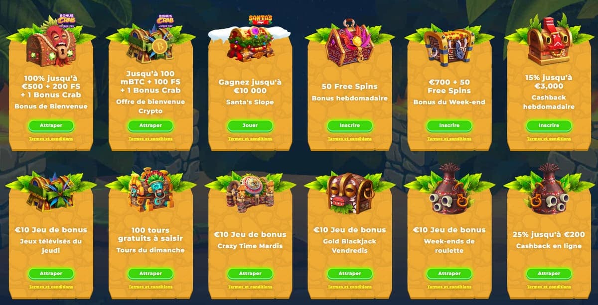 Bonus et promotions Wazamba casino