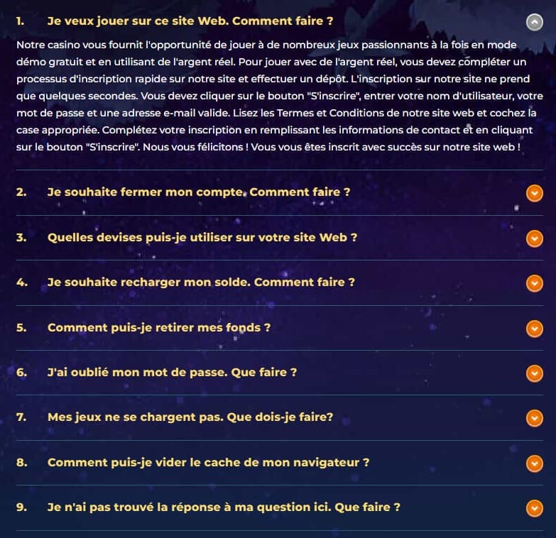 FAQ casino Wazamba