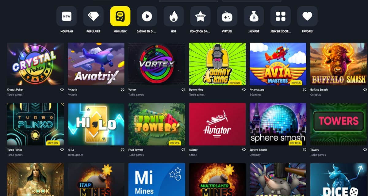 Mini-jeux Yonibet casino