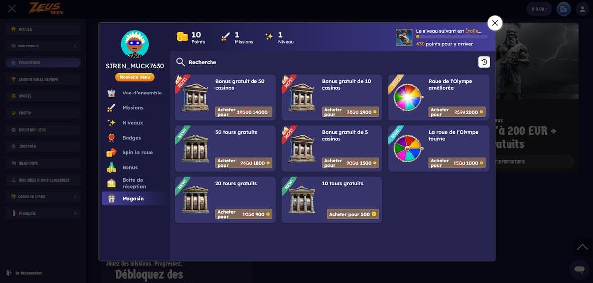 Magasin ZeusWin Casino