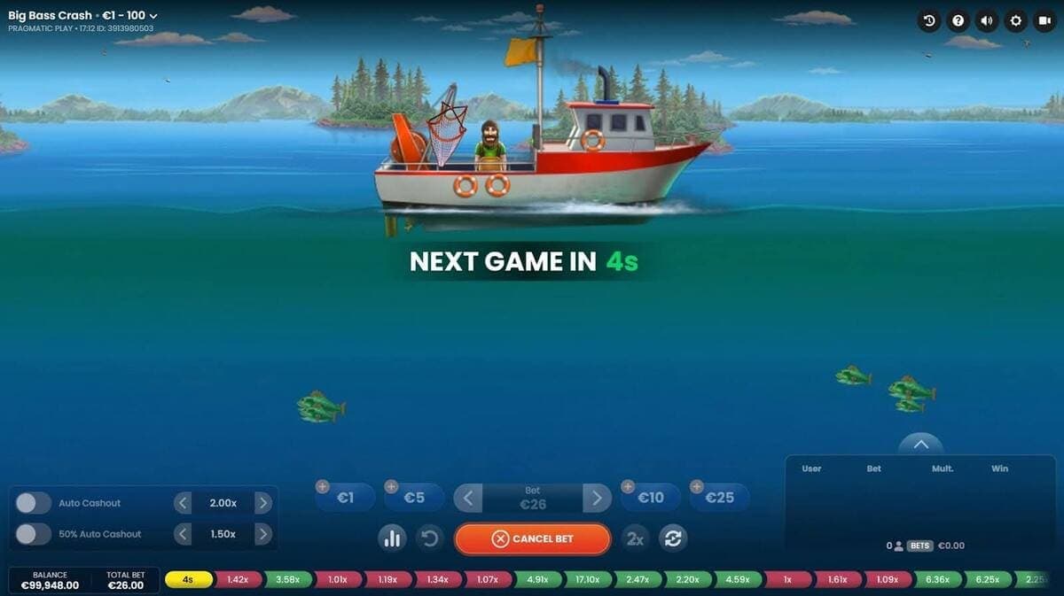 Cashout Big Bass Crash Jeu