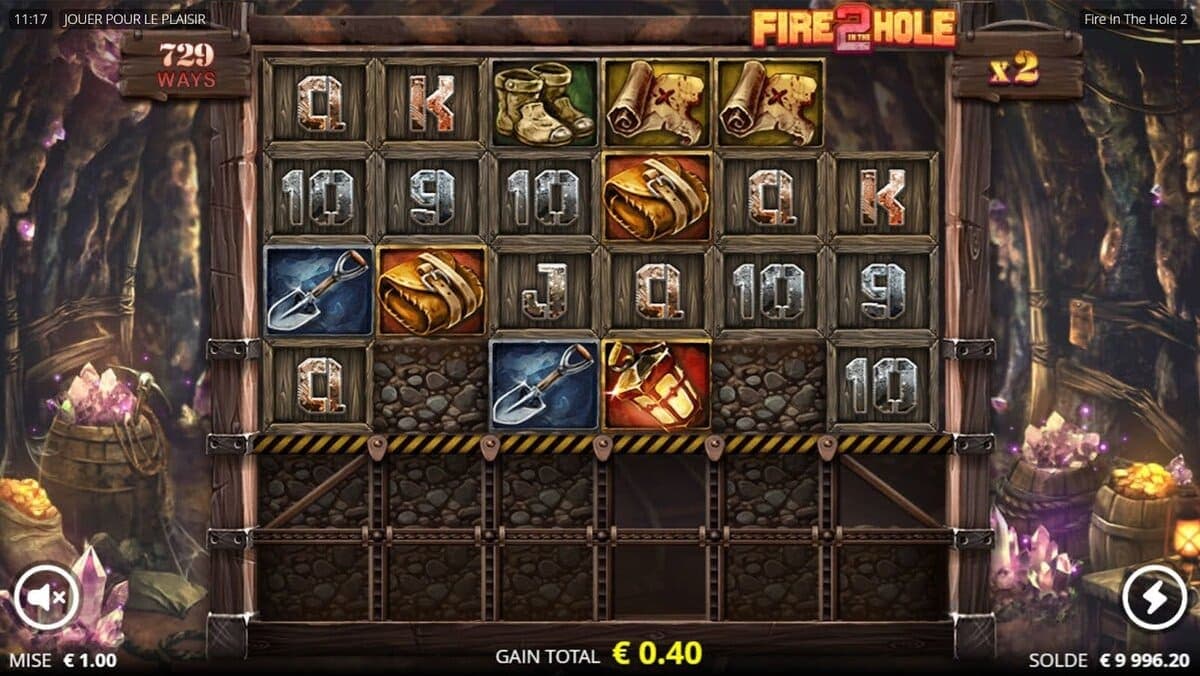 Fonctionnalités Fire in the Hole 2 Jeu