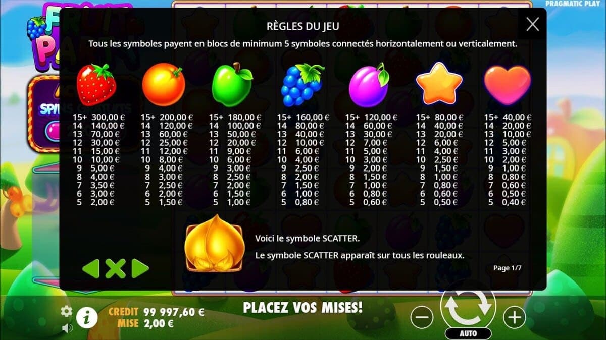 Règles du jeu Fruit Party Jeu