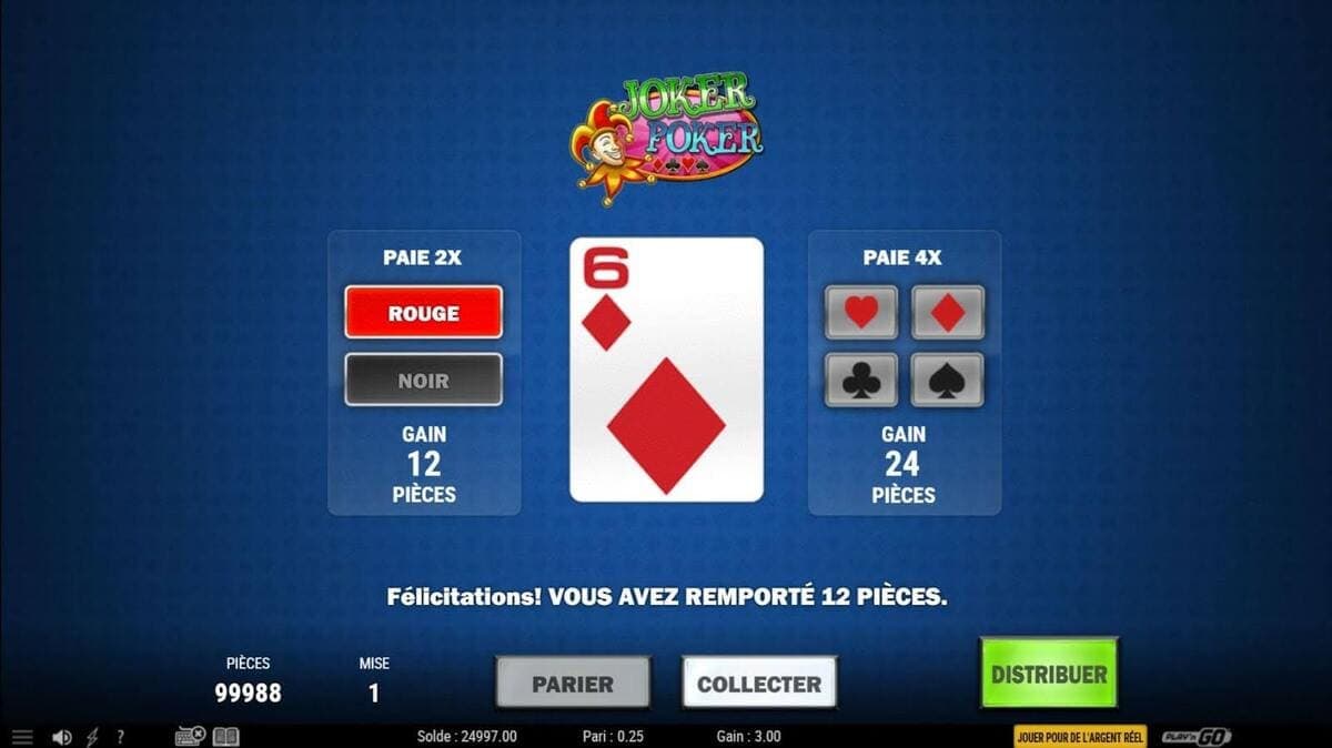 Bonus Joker Poker Jeu