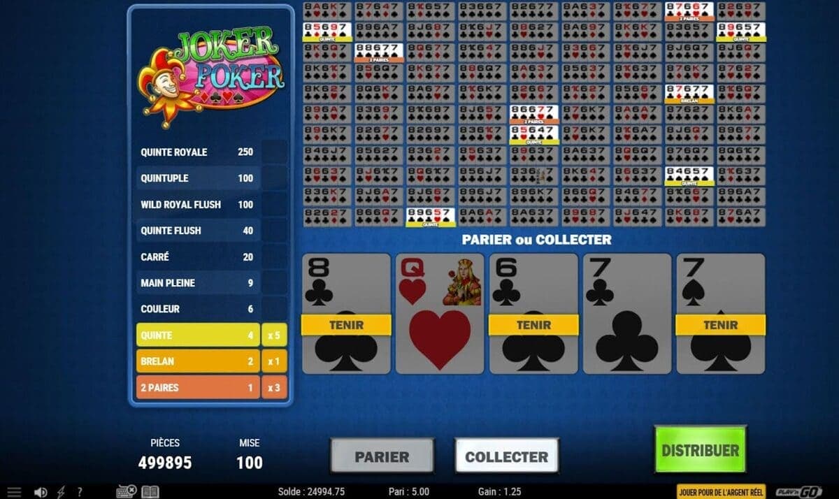 RTP Joker Poker Jeu
