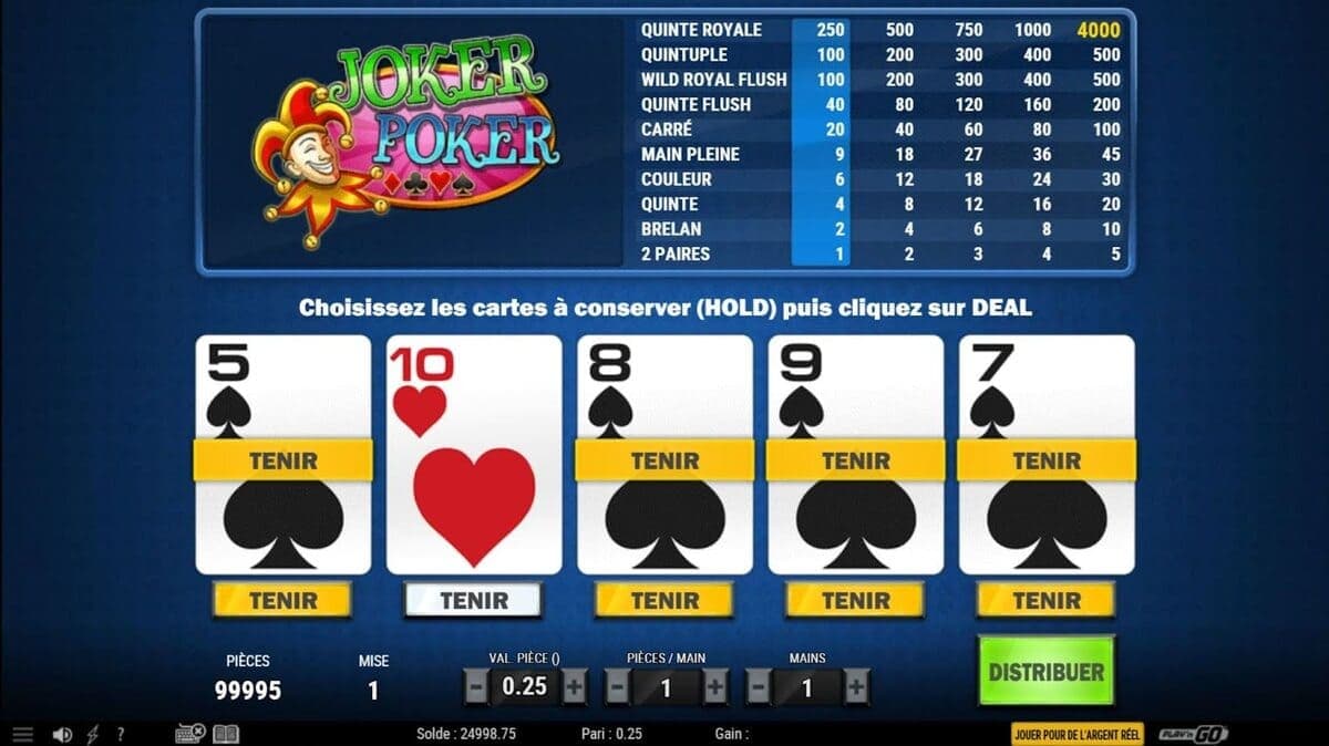 Slot Joker Poker Jeu