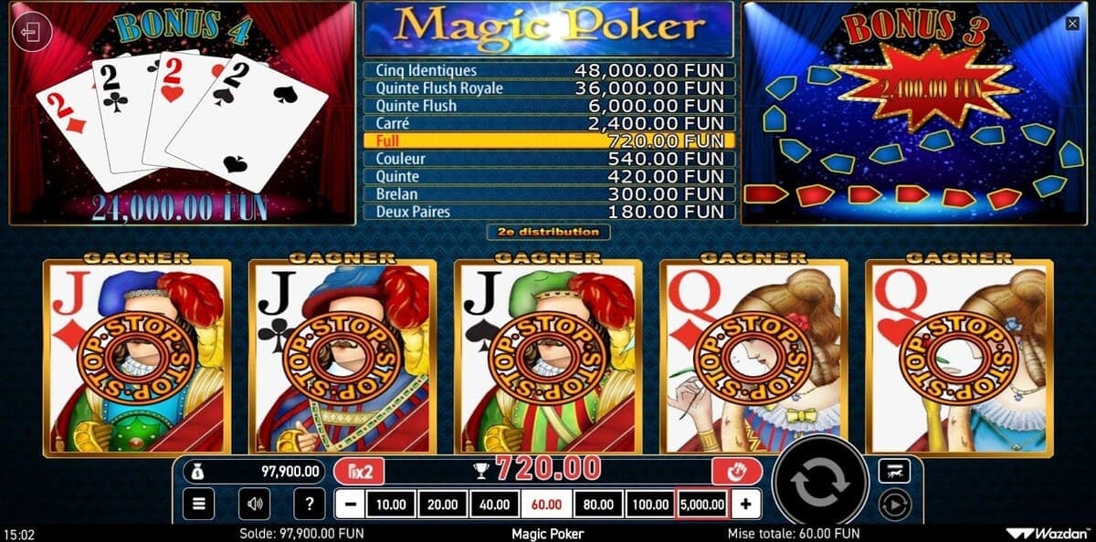 Version solo Magic Poker Jeu