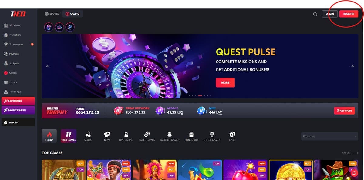 Bouton inscription 1RED