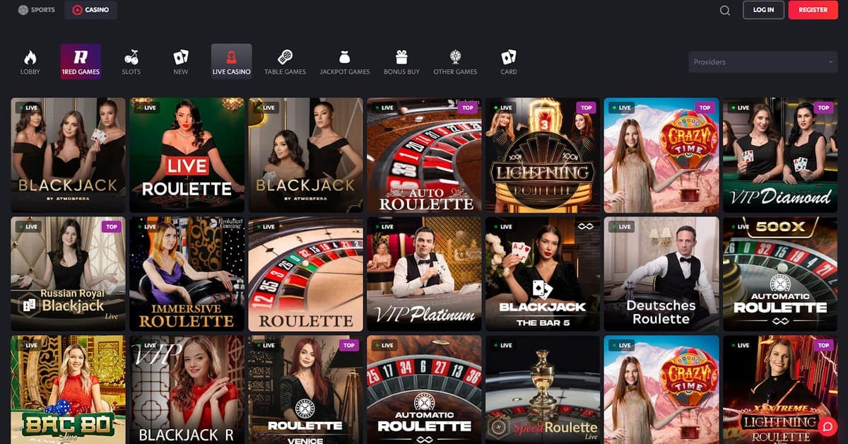 Live casino 1RED